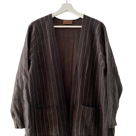 Kerisma Women’s Brown Angora Wool Blend Cardigan Sweater Button M5166 Size M / L - Picture 2 of 10